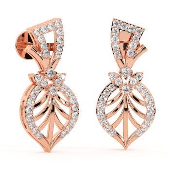 Leaf Vein-Inspired Diamond Earrings
