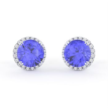 Round Diamond Halo Studs