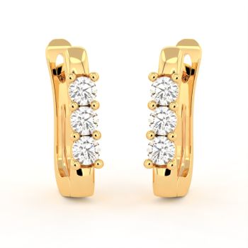 Round Diamond Hoop Earrings