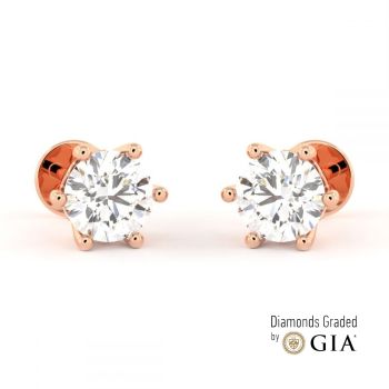 GIA Certified Solitaire Diamond Studs