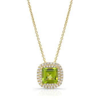 18K Yellow Gold Pendent With Center Peridot